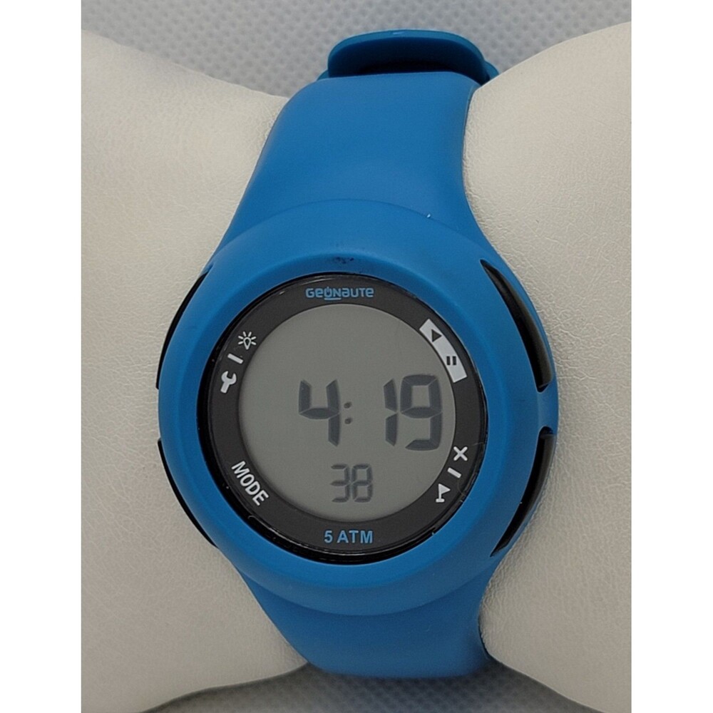 Unisex Geonaute Sport Black Dial Blue Case Silicone Band Digital Watch 02 - Picture 2 of 9
